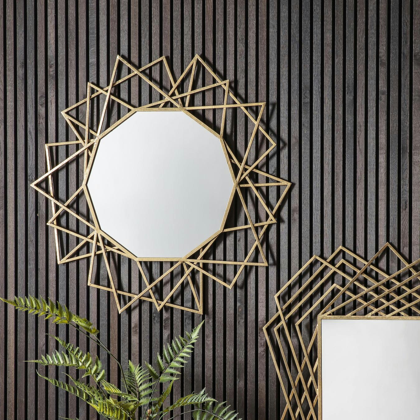 Bold Geometric Round Mirror - Gold by E.S. Designs