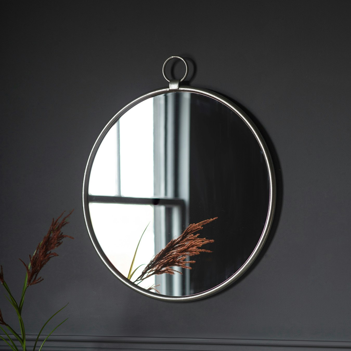 Stylish Round Mirror - Silver by E.S. Designs