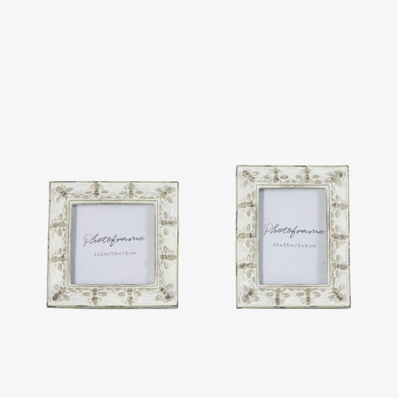Photo Frame - Antique Grey - Set of 2 by E.S. Designs