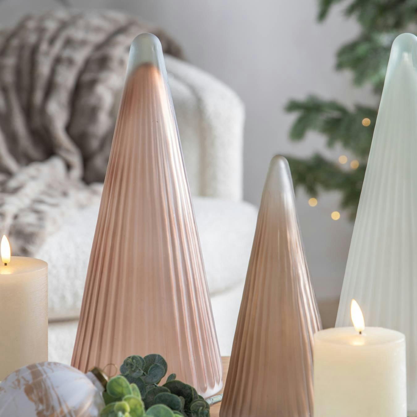 Ribbed Tree - Brown Frost Glass by E.S. Designs