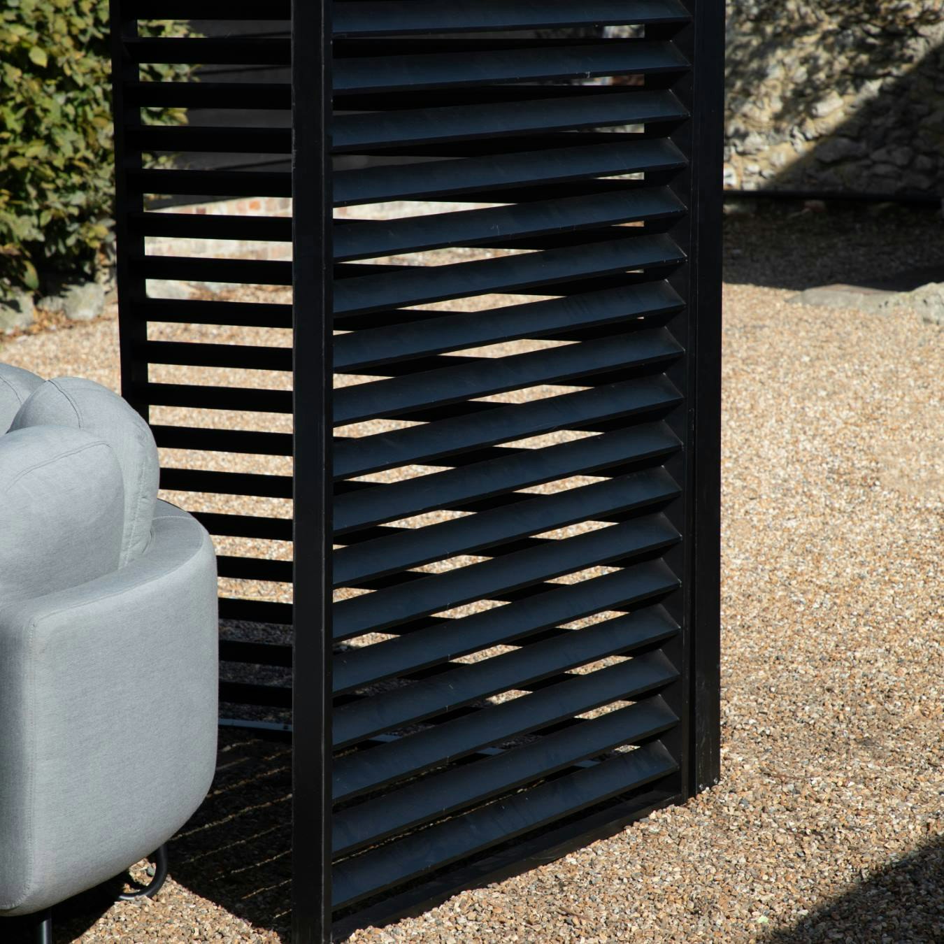 Messina Pergola Louvre Screen - Black by E.S. Designs