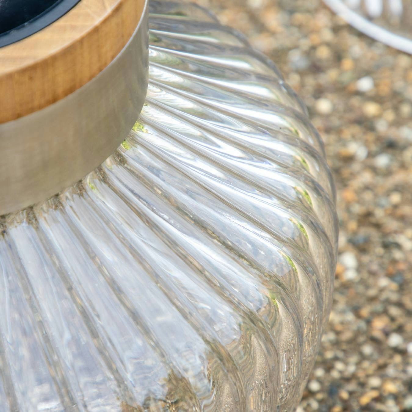 Ridged Glass LED Solar Lantern by E.S. Designs