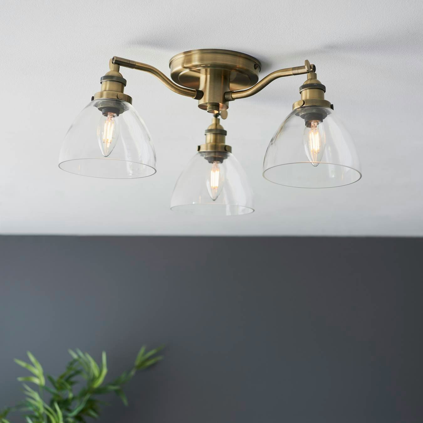 3 Ceiling Light - Antique Brass by E.S. Designs