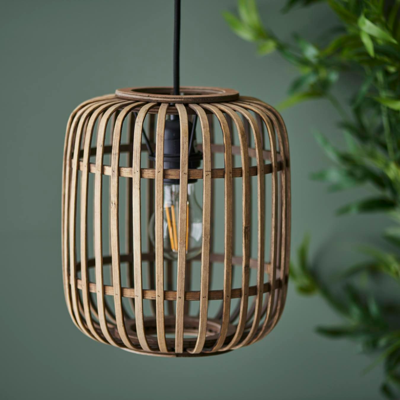 Stylish 1 Pendant Light - Natural Bamboo by E.S. Designs