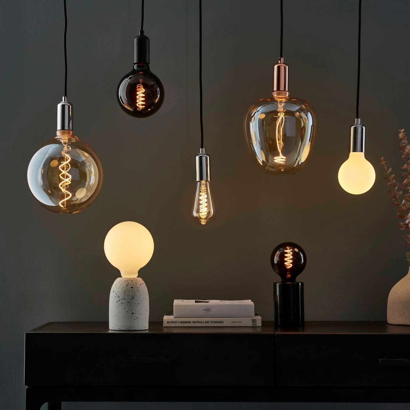 Spiral 4W LED E27 Bulb - Smoked / Warm White by E.S. Designs