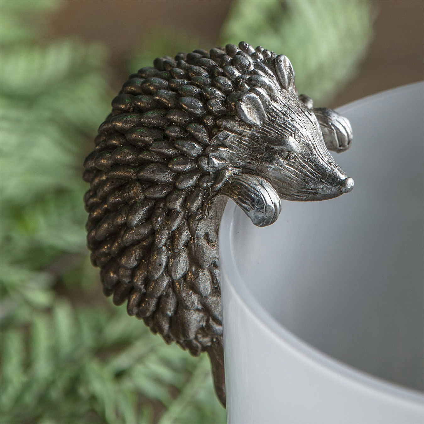 Silver Hedgehog Pot Hangers - Set of 2 by E.S. Designs