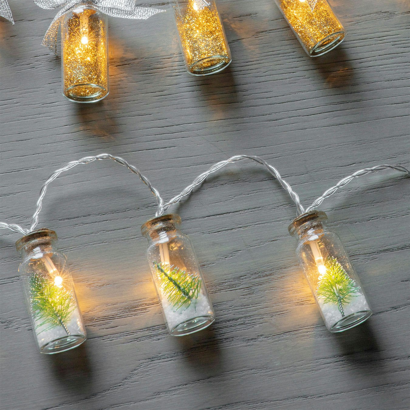 LED String with Pine Trees in Jars by E.S. Designs