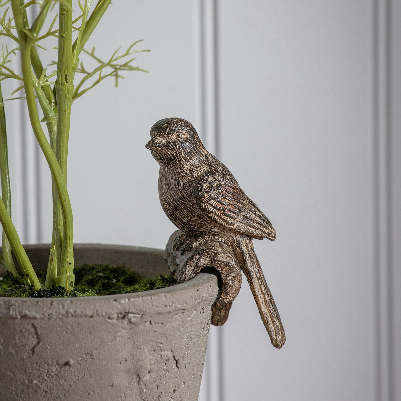 Grey Bird Pot Hangers - Set of 2 by E.S. Designs