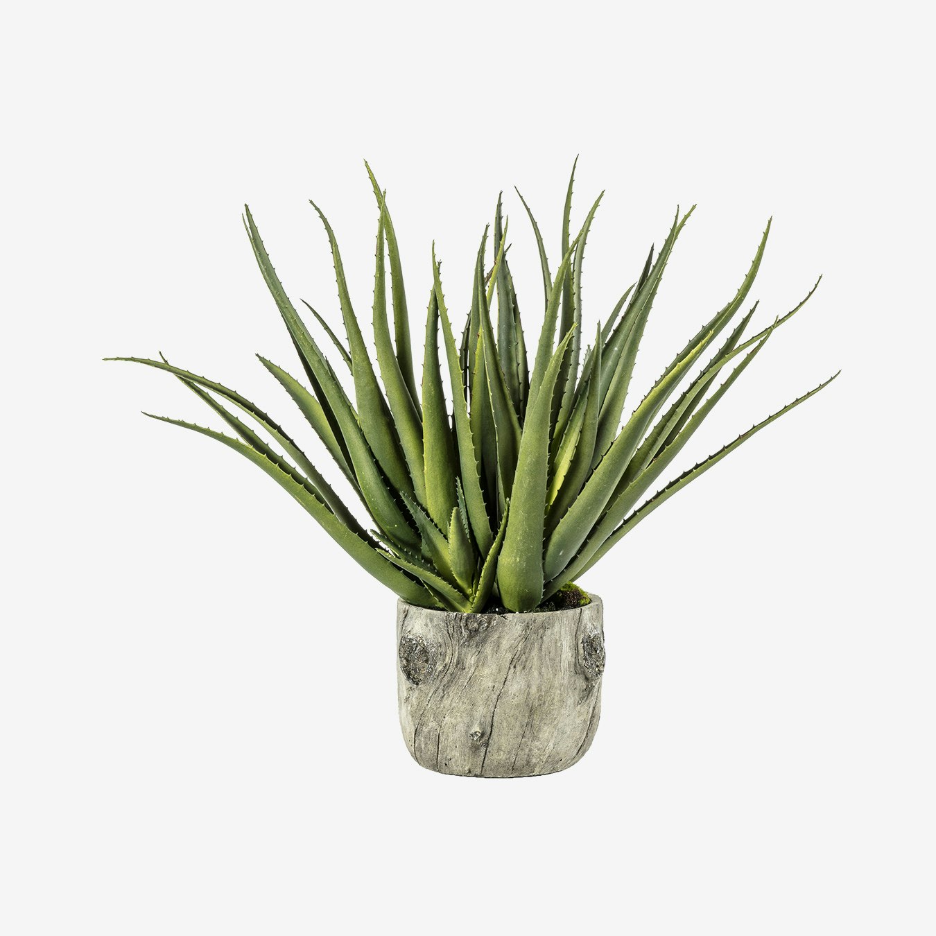 Artificial Aloe Plant with Bark Effect Pot by E.S. Designs