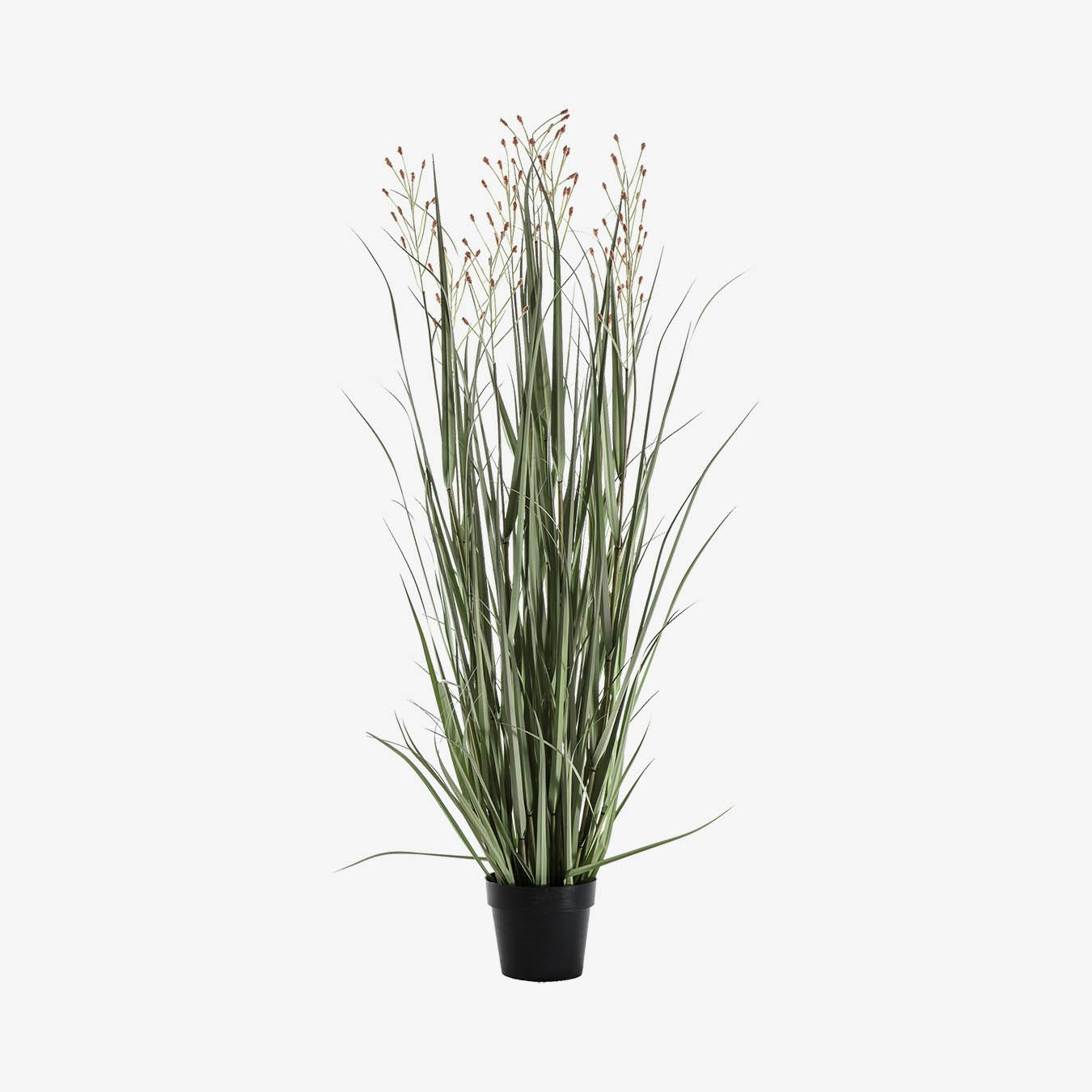 Potted Artificial Grass with Seven Russet Heads by E.S. Designs