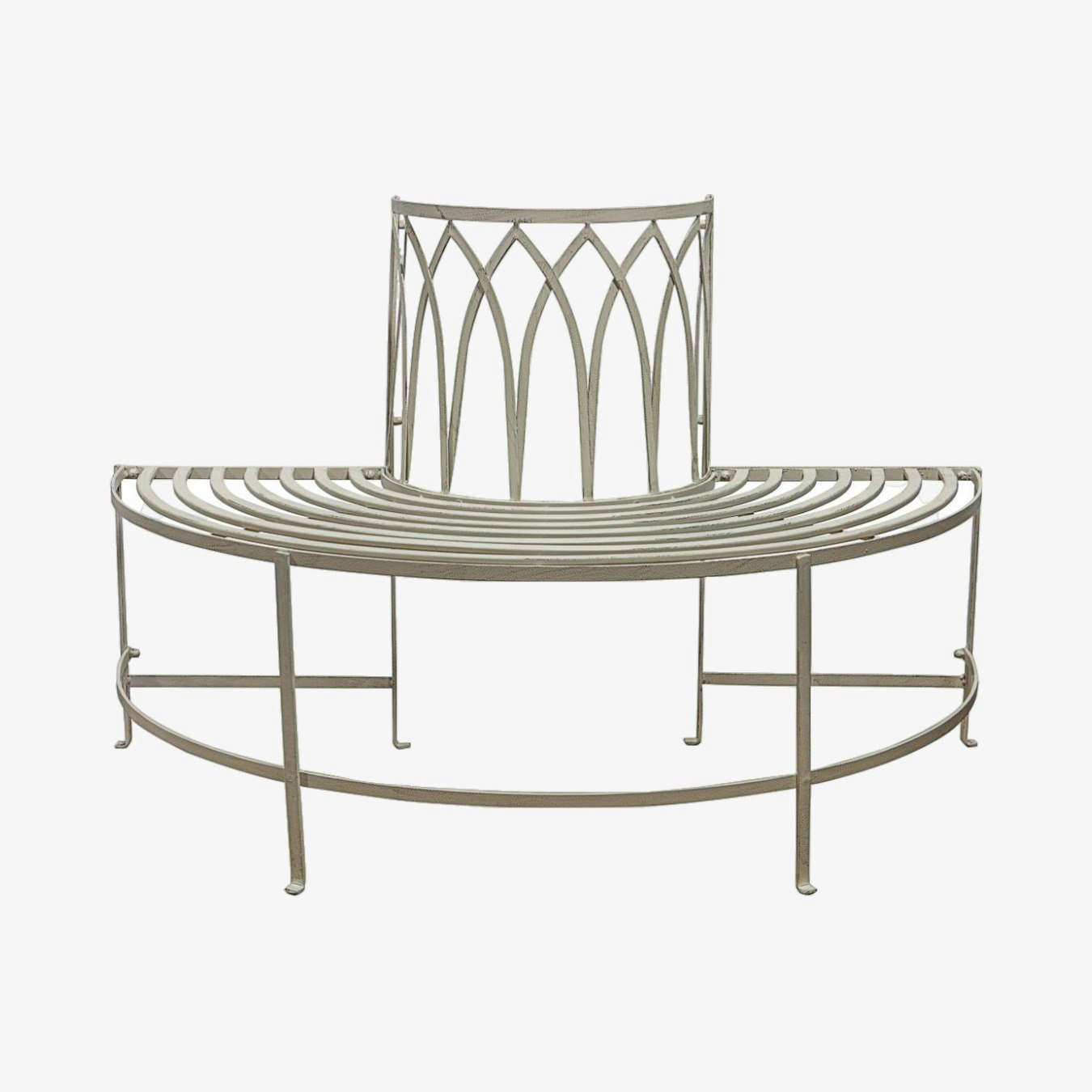 Outdoor Tree Bench Seat - White by E.S. Designs