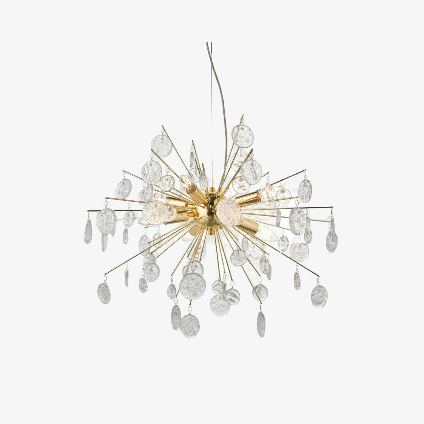 Sphere Rodded Pendant Light - Gold Effect by E.S. Designs