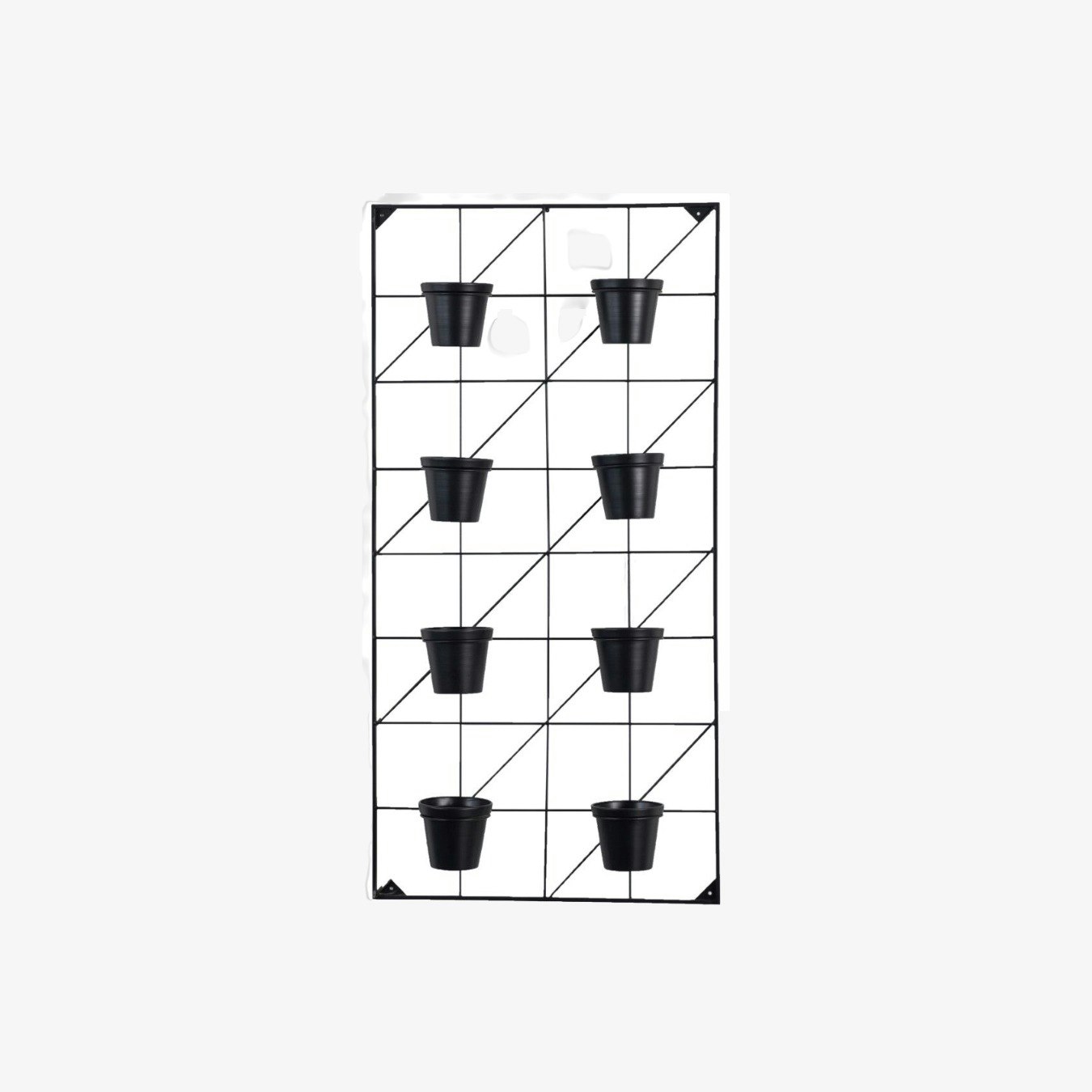 8 Metal Framed Wall Planters - Black by E.S. Designs
