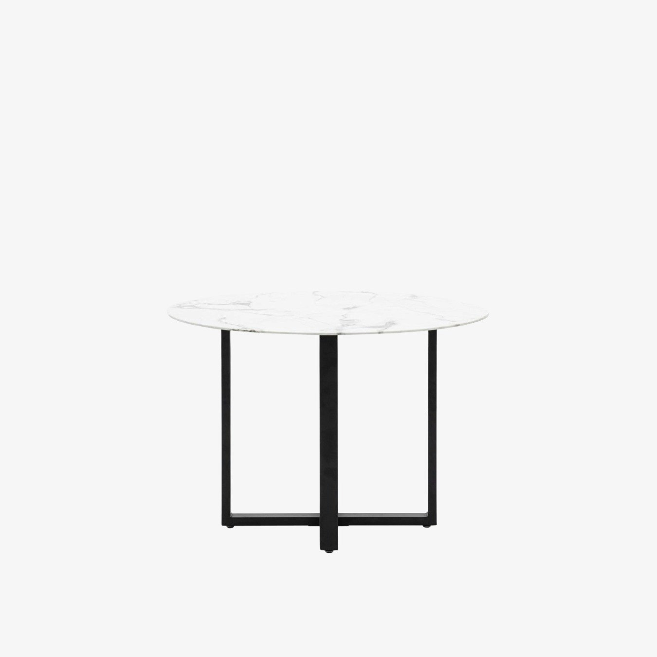 Marble Glass Top Dining Table - White Effect by E.S. Designs