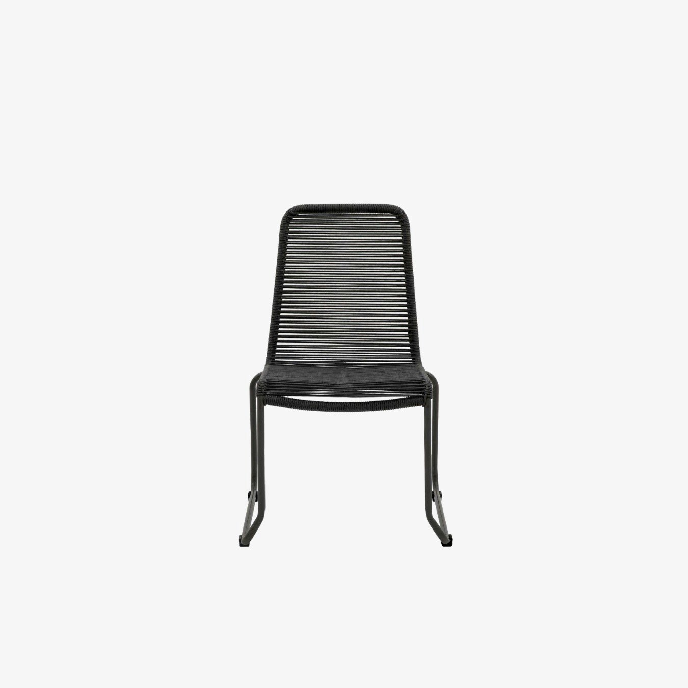 2 Woven Rope Seat Dining Chair - Black by E.S. Designs