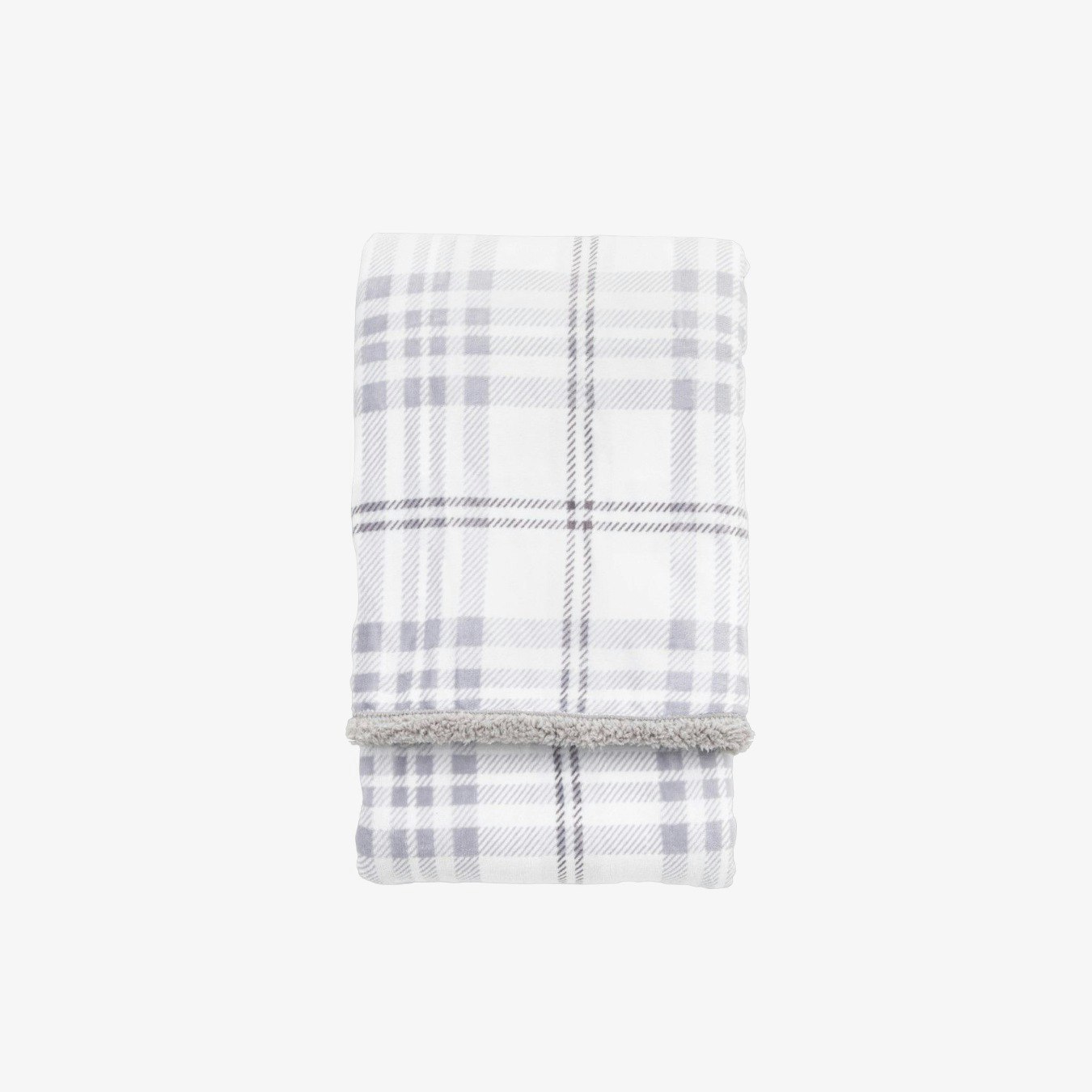 Sherpa Fleece Throw - Silver by E.S. Designs