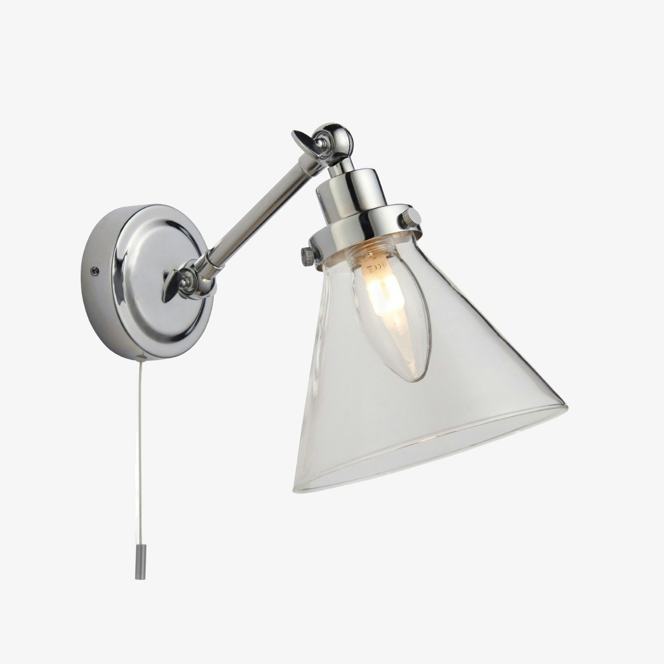 Adjustable Head Bathroom Wall Light - Chrome by E.S. Designs