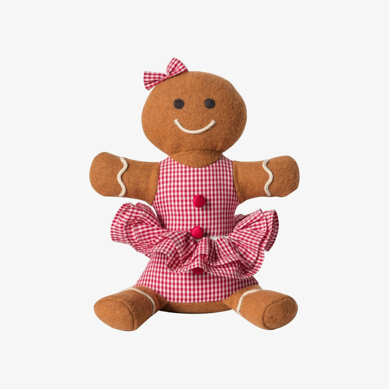 Gingerbread Doorstop - Brown/Red by E.S. Designs
