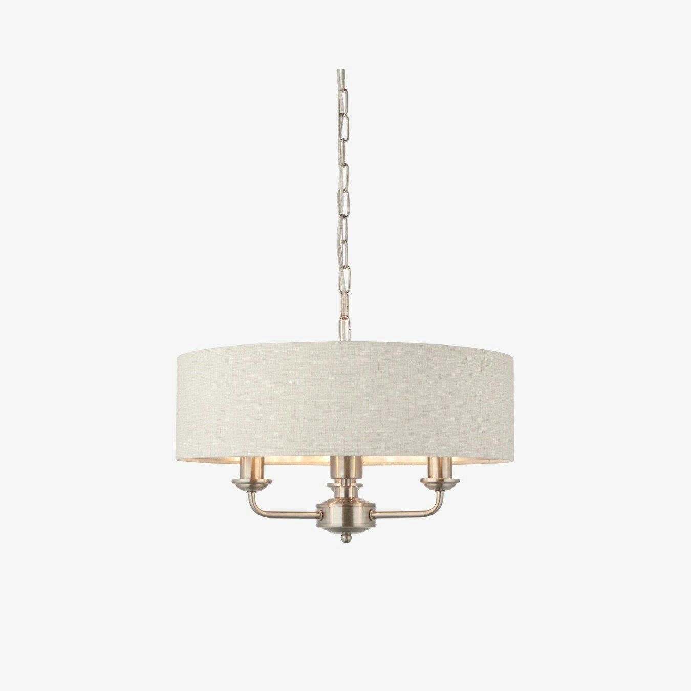 3 Highbury Pendant Light - Chrome/Natural by E.S. Designs