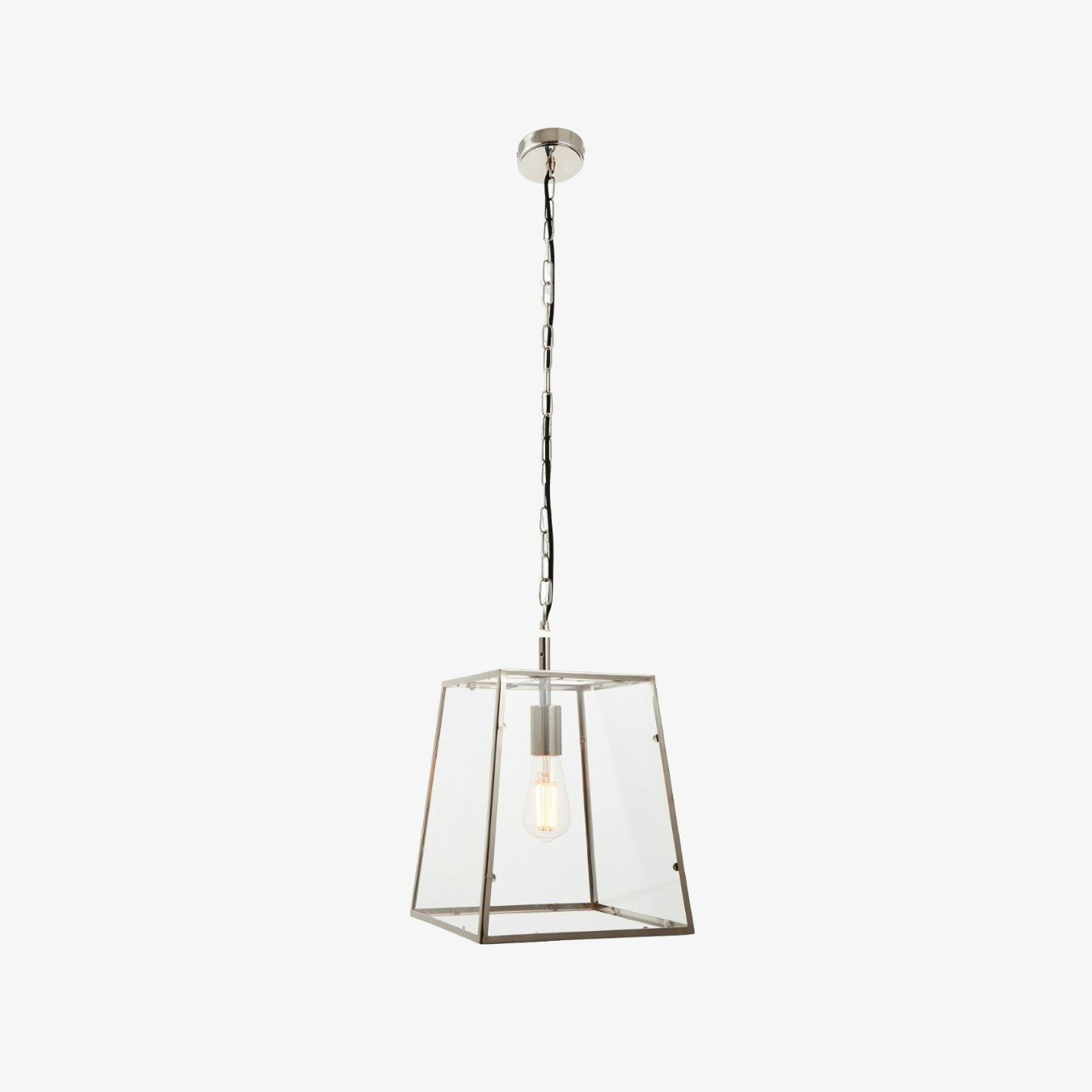 Box Lantern Inspired Pendant Light - Nickel Plated by E.S. Designs
