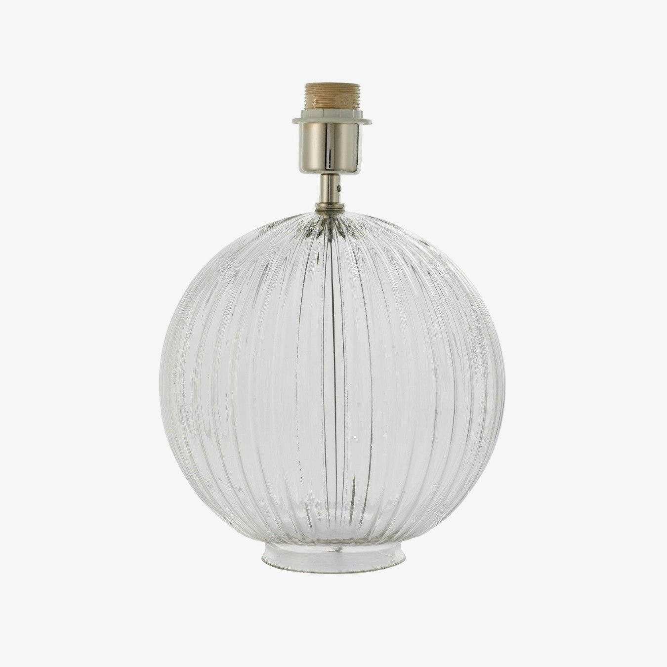 Ribbed Glass Base Table Lamp - Clear by E.S. Designs