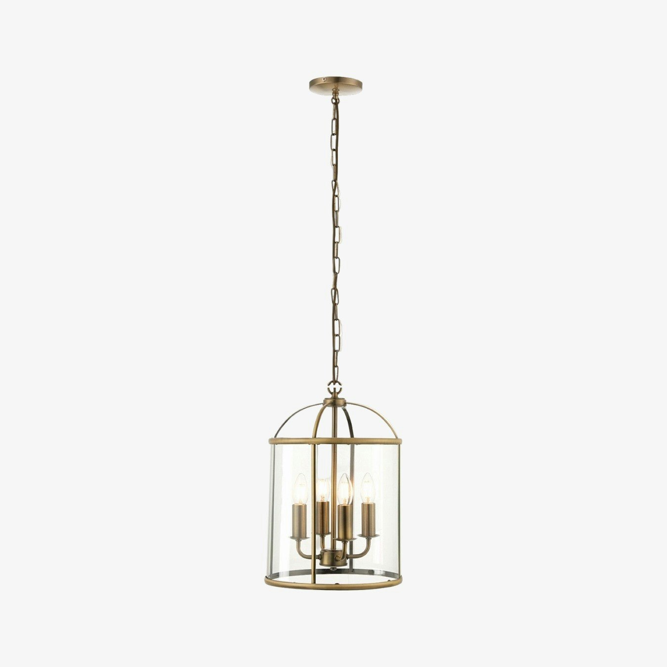 Adjustable Drop Pendant Light - Antique Brass by E.S. Designs