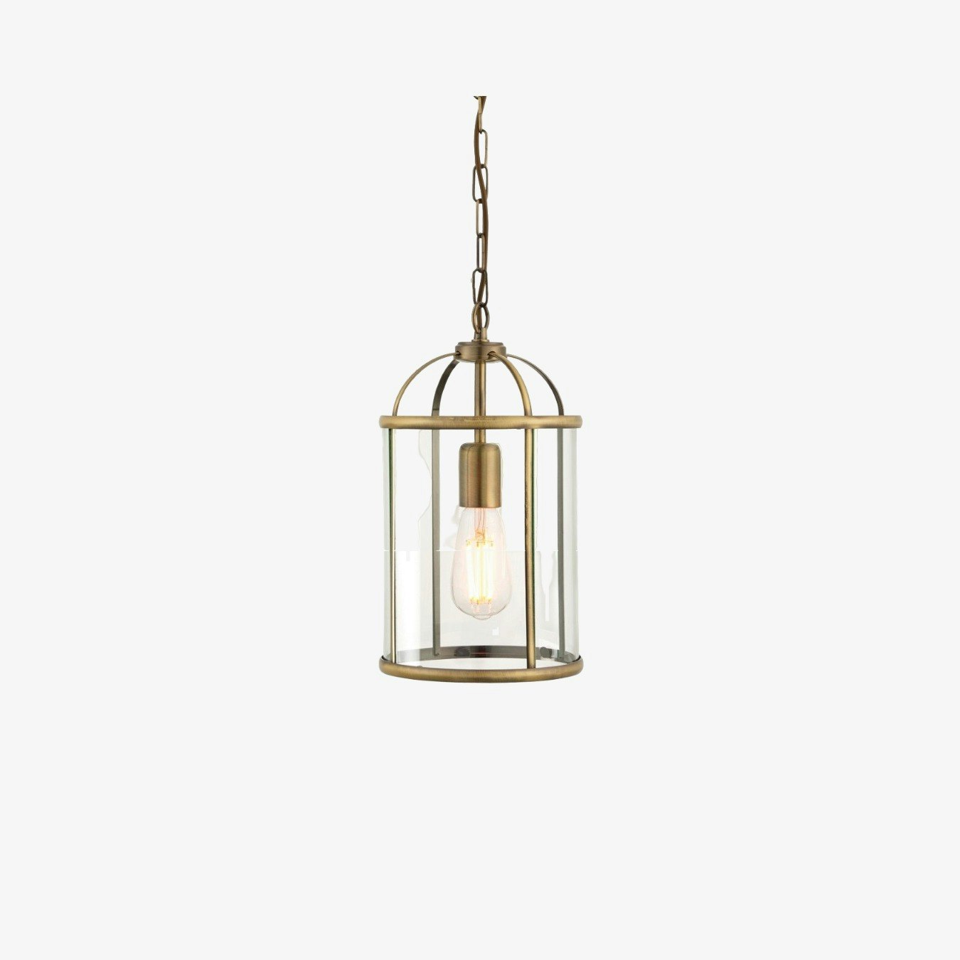 1 Adjustable Drop Pendant Light - Antique Brass by E.S. Designs