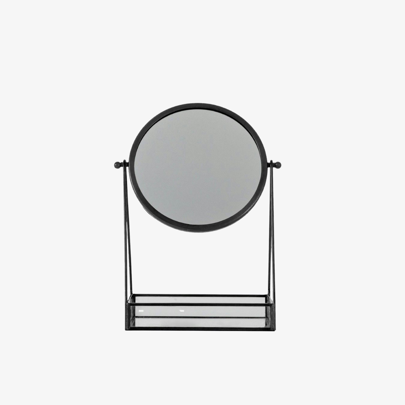 Stylish Desk Mirror - Tray Black by E.S. Designs