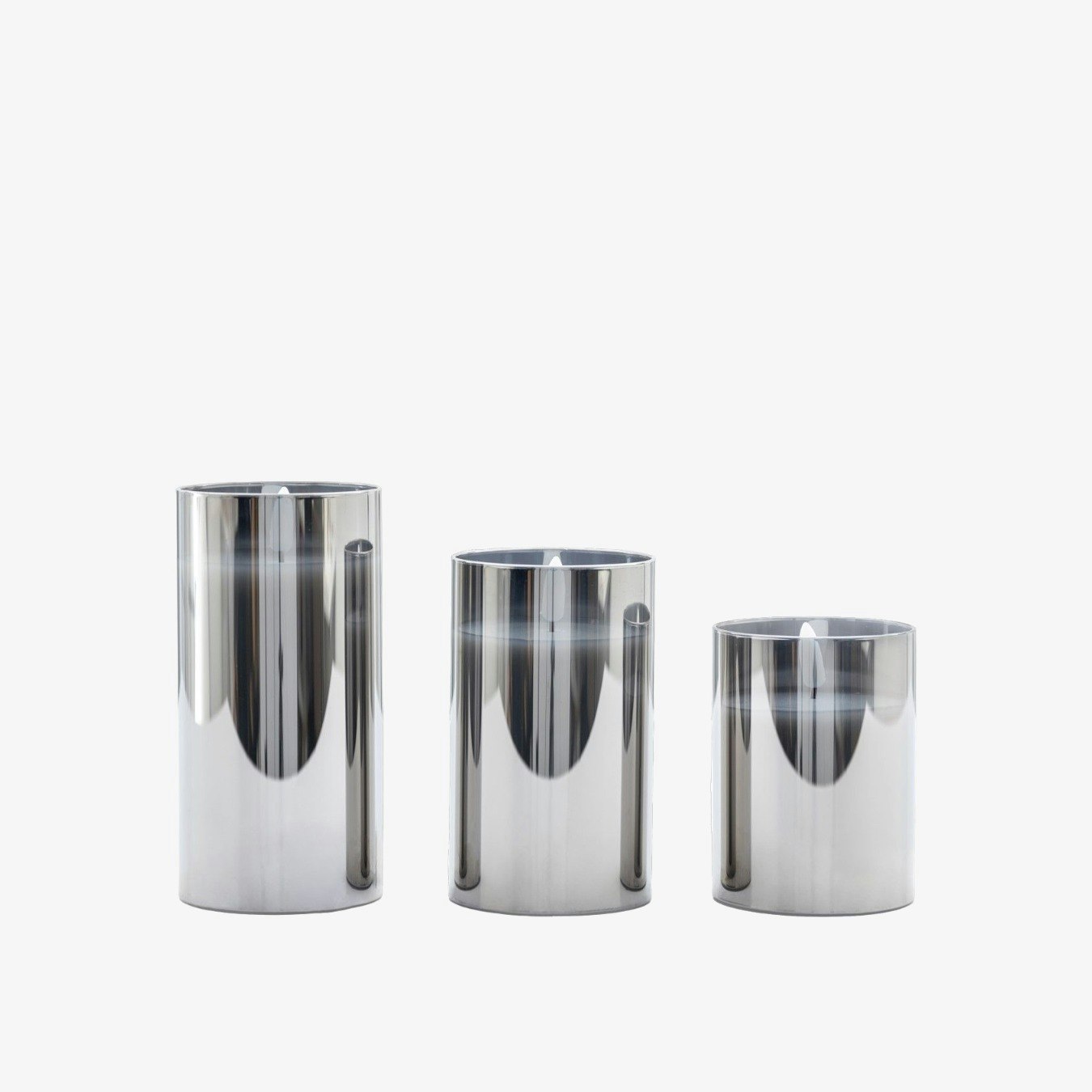 LED Candle Grey - Set Of 3 by E.S. Designs