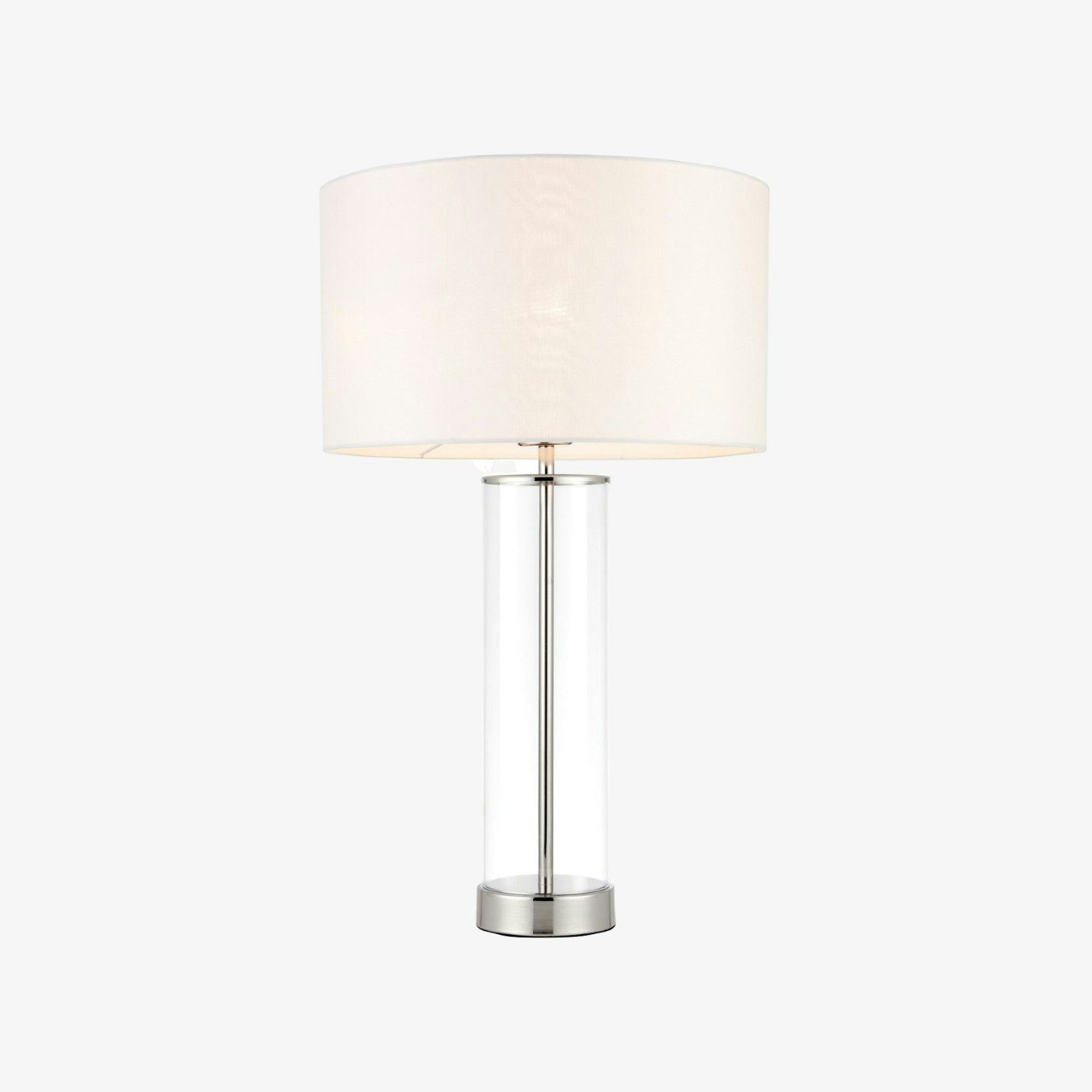 Clear Glass Base Table Lamp - Bright Nickel by E.S. Designs