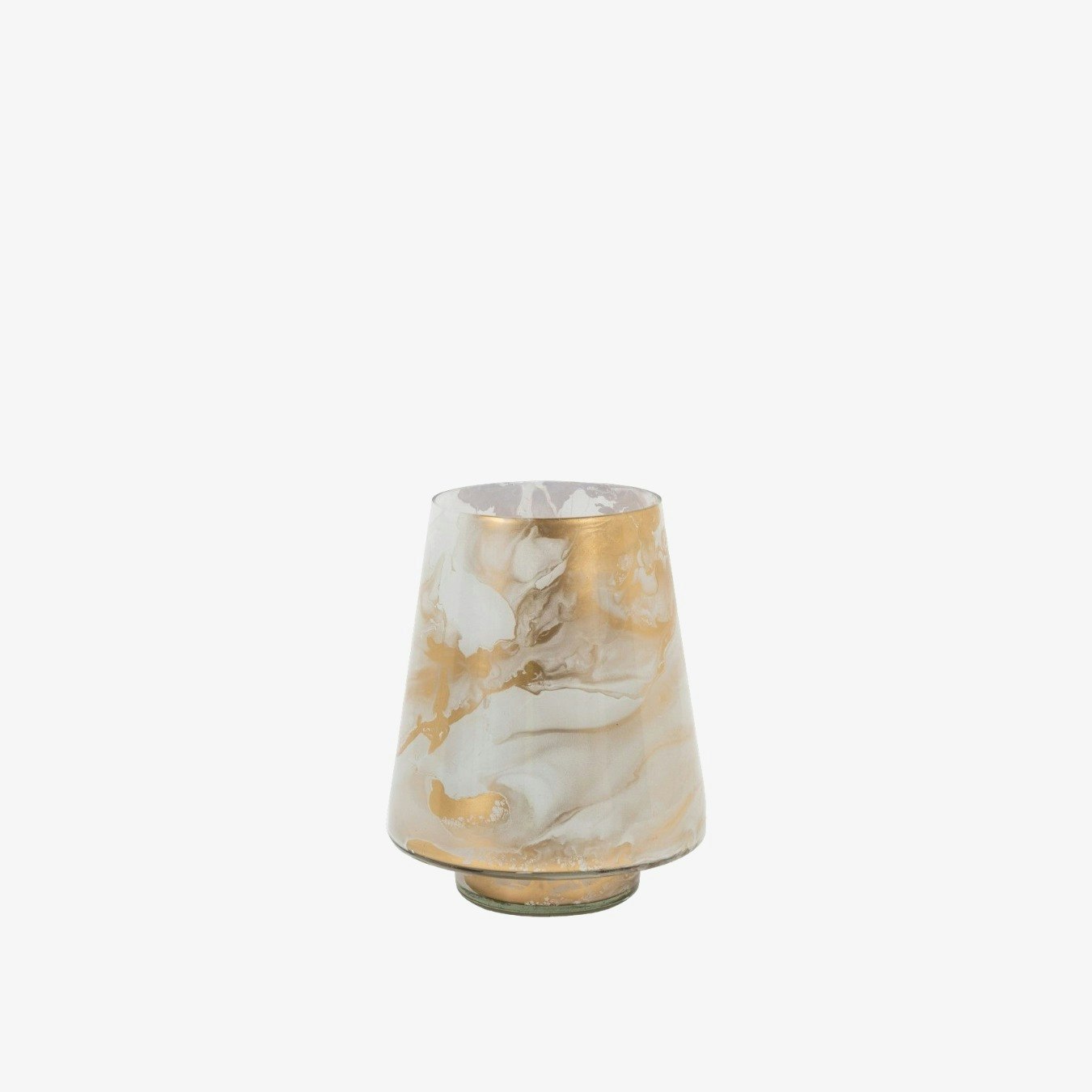 Gold/White Marbled Hurricane Candle Holder by E.S. Designs