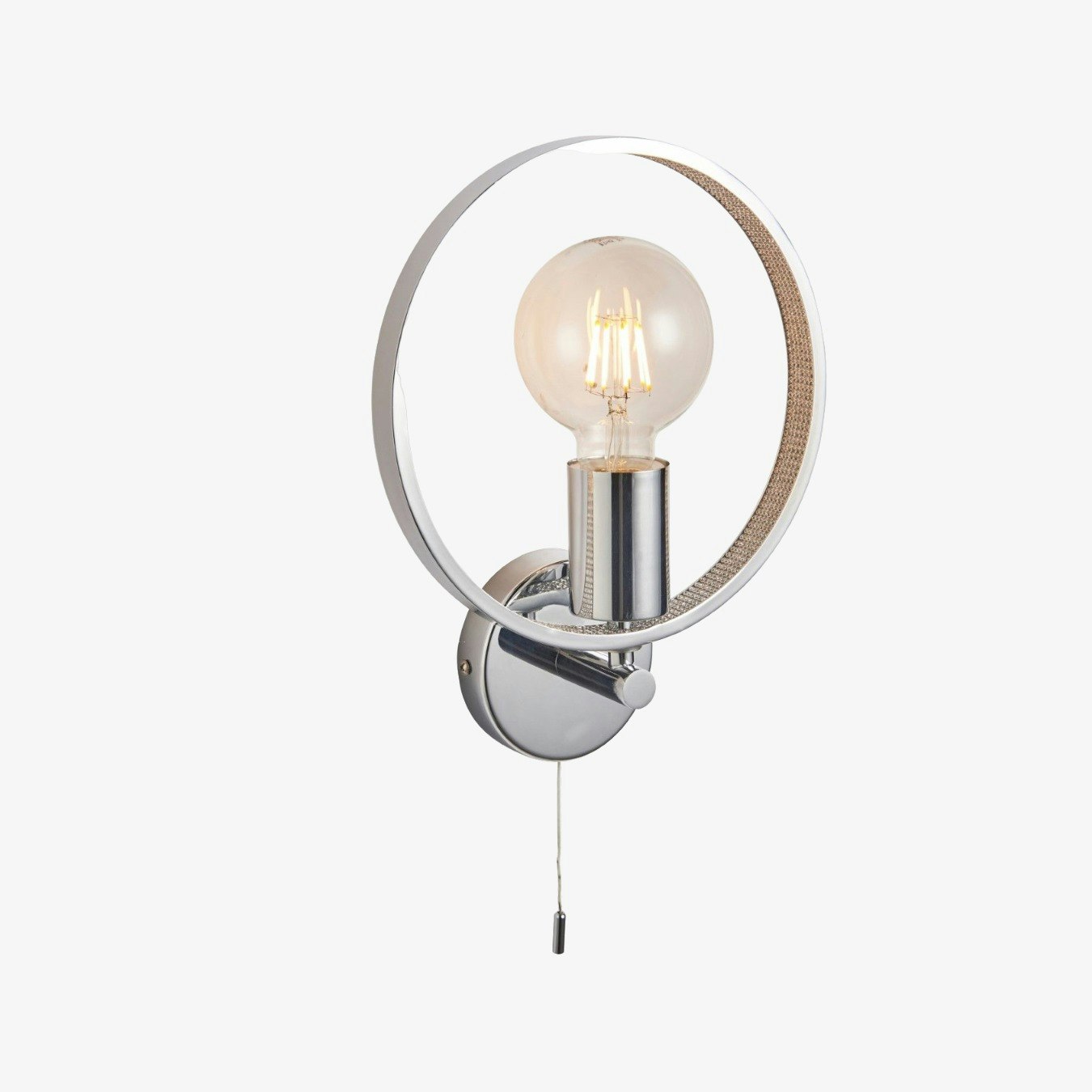 Hoop Decorations Bathroom Wall Light - Chrome by E.S. Designs