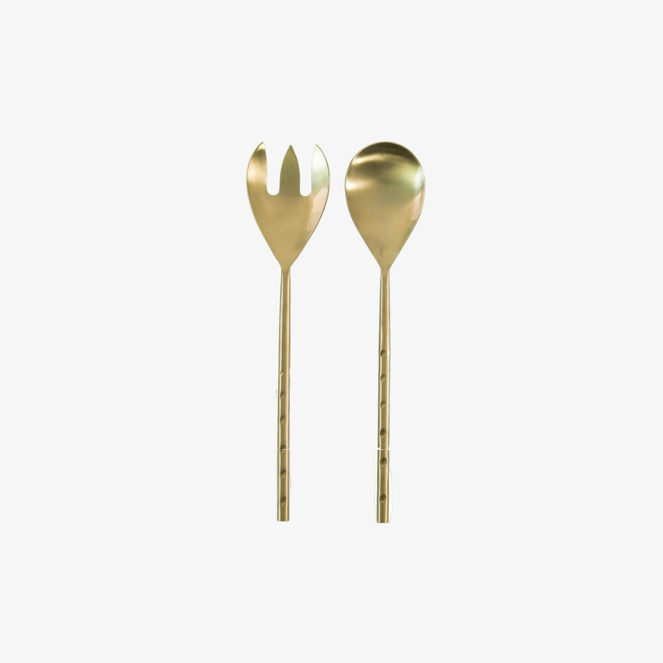 Set of 2 Steel Salad Servers - Matt Gold by E.S. Designs