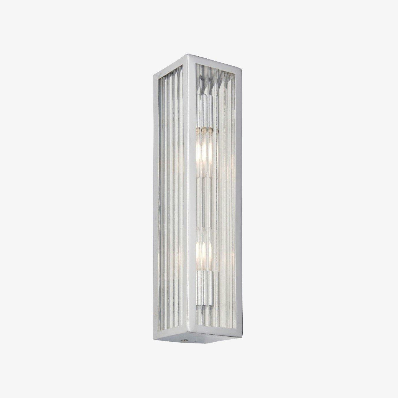 Chrome Bathroom Wall Light Chrome/Clear Ribbed by E.S. Designs