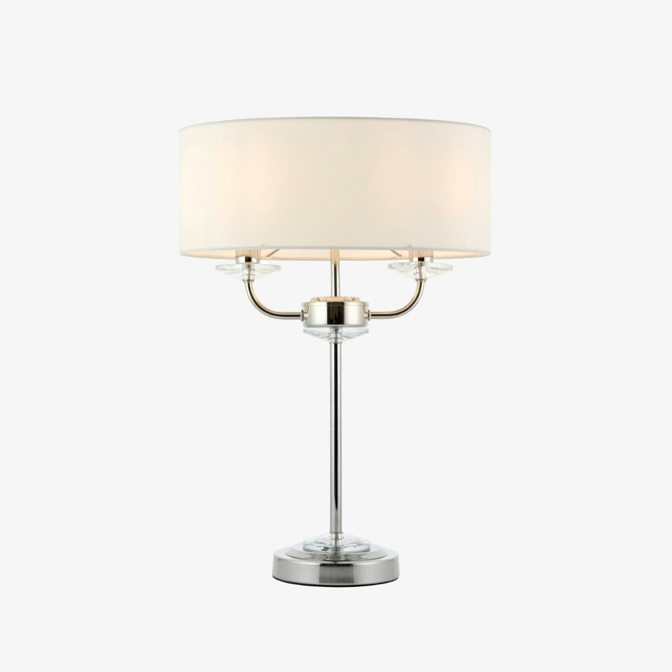 2 Light Table Lamp Bright Nickel by E.S. Designs