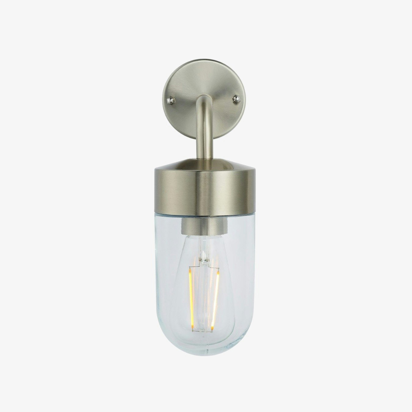 Exterior Wall Light - Brushed Steel by E.S. Designs
