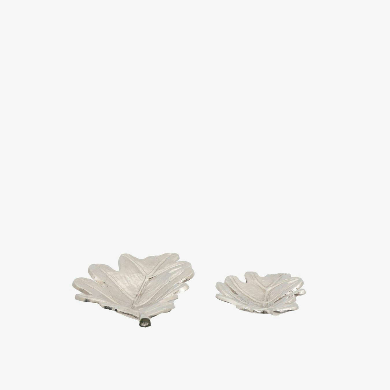Set Of 2 Oak Leaf Dish - Nickel by E.S. Designs