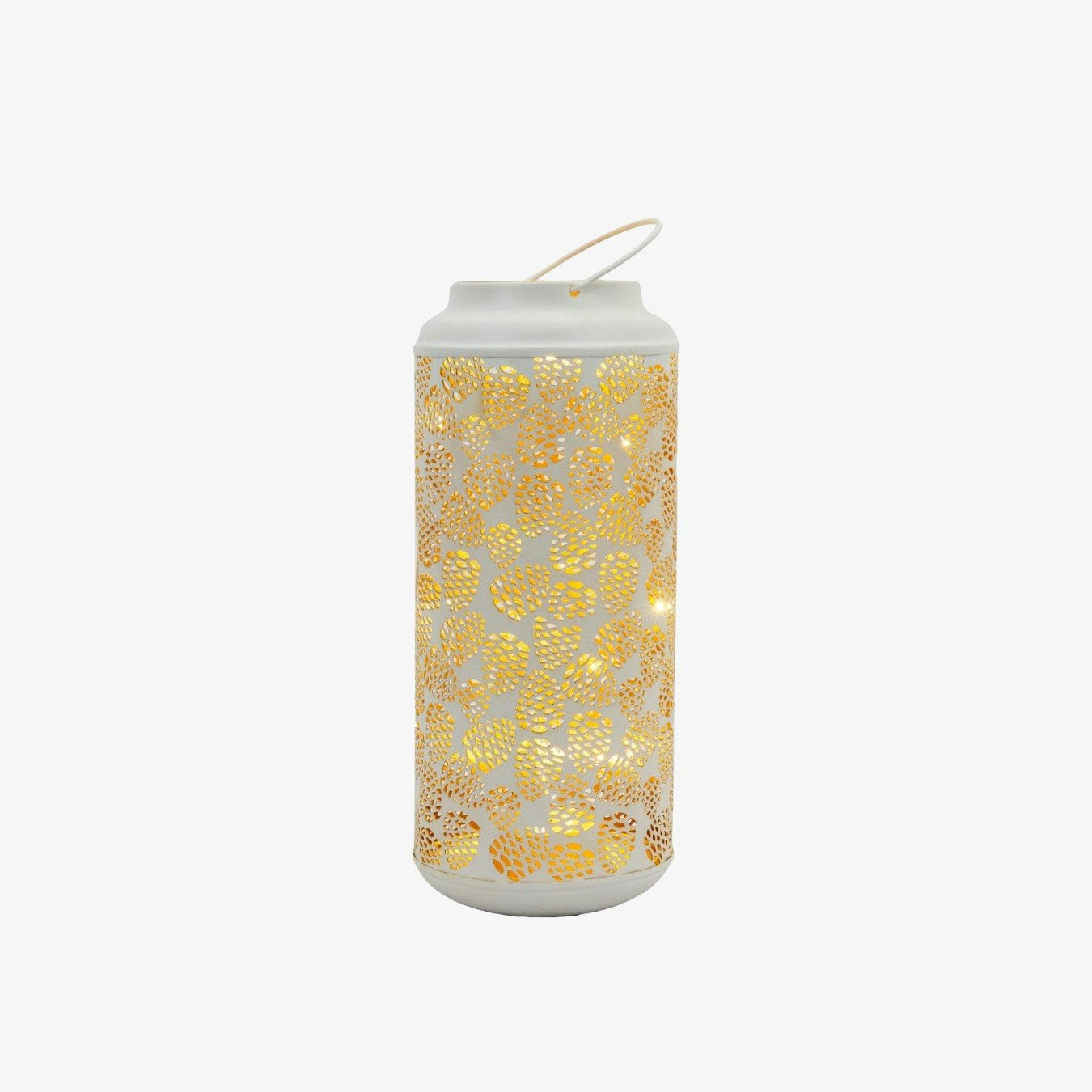 Pinecone Lantern LED - White by E.S. Designs