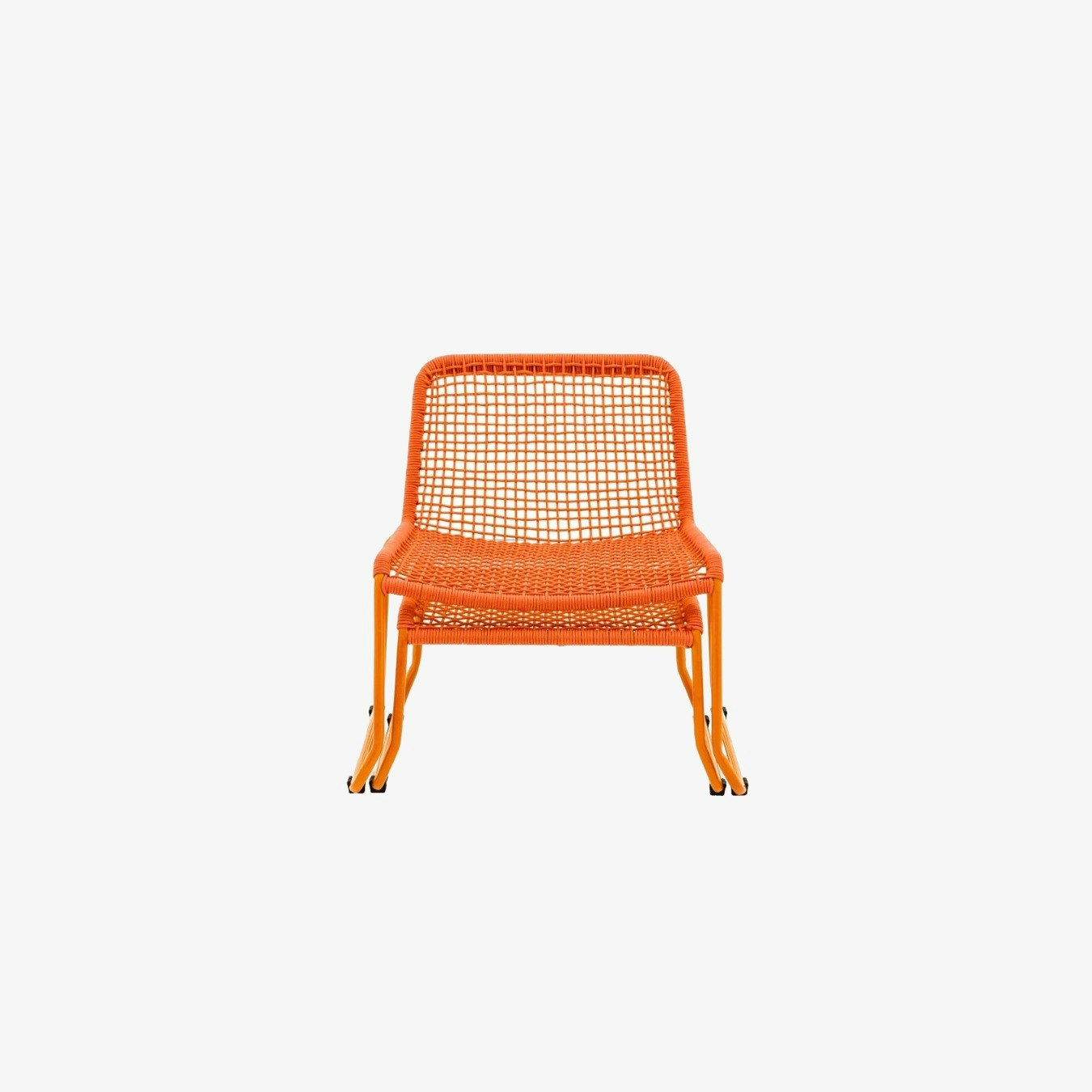 Lounge Chair with Footstool - Orange by E.S. Designs