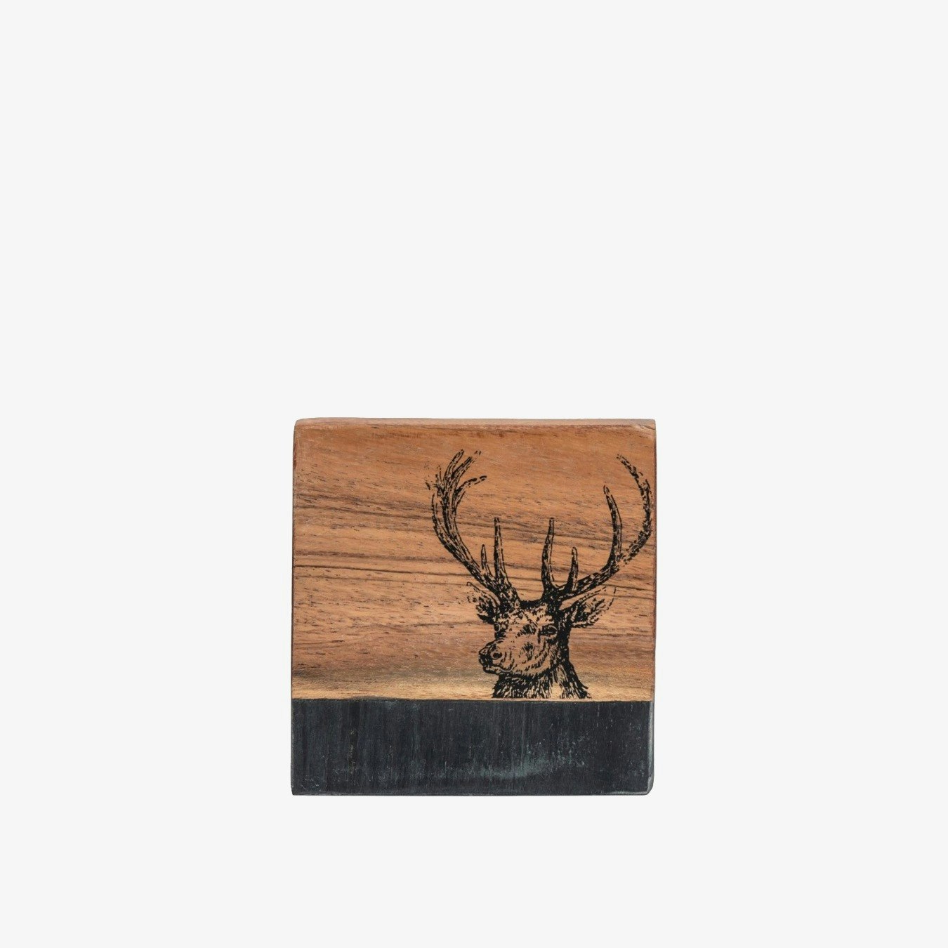 Set Of 4 Stag Coasters - Black Marble by E.S. Designs