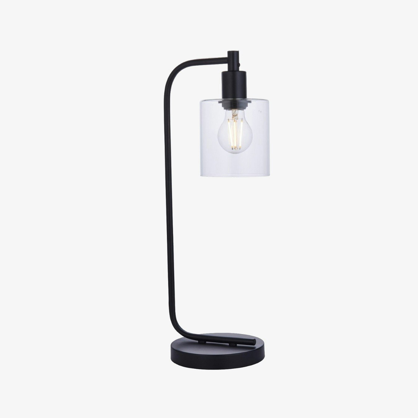 Clear Glass Table Lamp Black by E.S. Designs