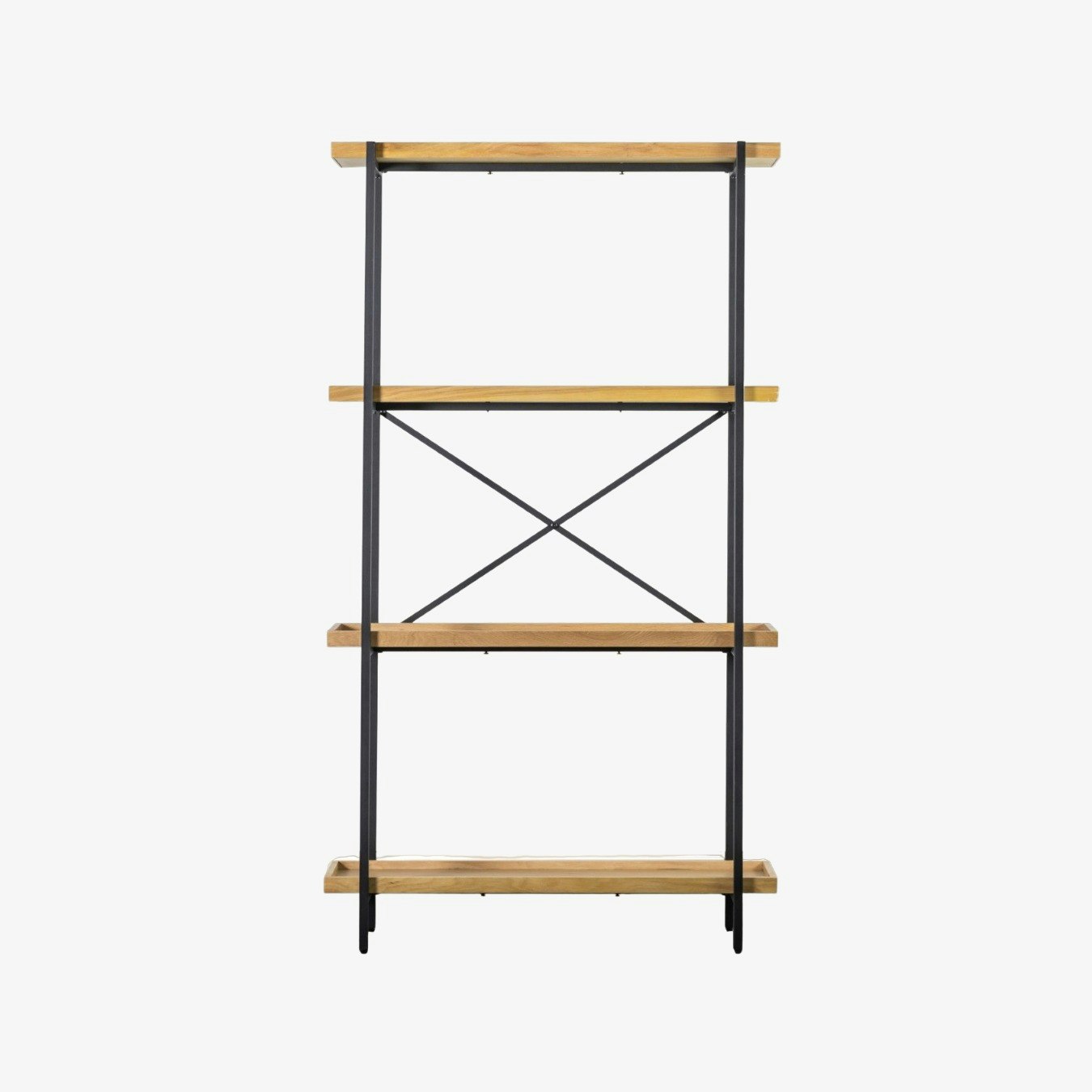 Open Display Unit - Matt Black/Oak by E.S. Designs