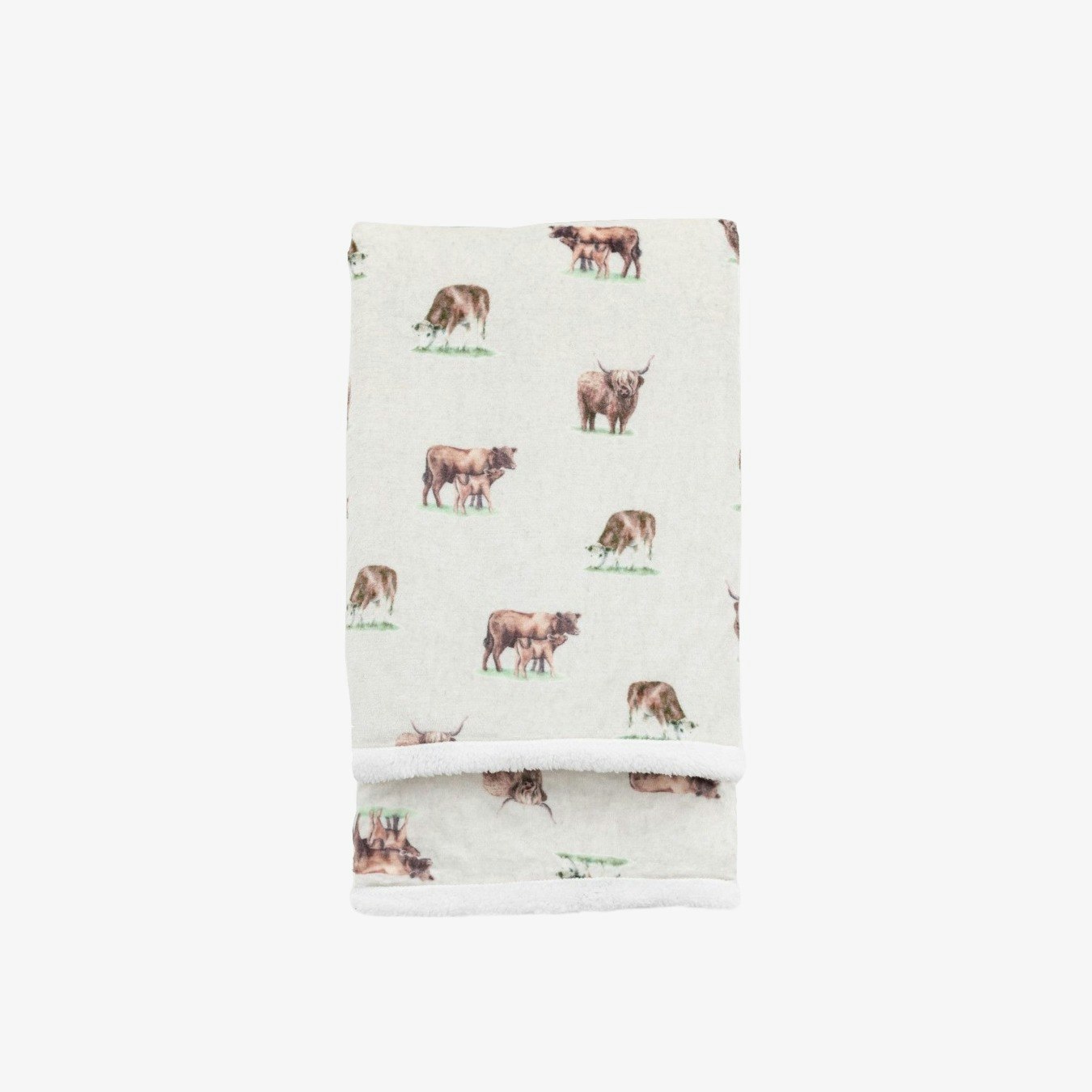 Watercolour Cow Sherpa Fleece by E.S. Designs