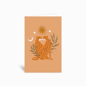 Cheetah Love Egypt Greetings Card