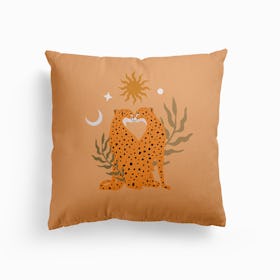 Cheetah Love Canvas Cushion