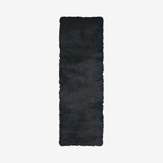 Indochine Plush Metallic Sheen Runner Rug - Noir Black