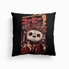 Black Coffee Kaiju Canvas Cushion