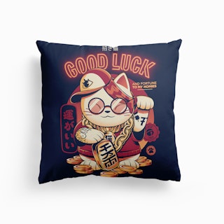 Lucky Cat Canvas Cushion
