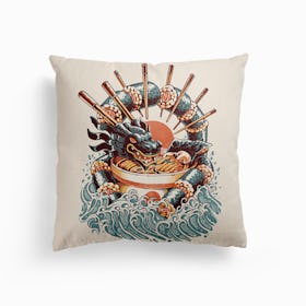 Ramen Sushi Dragon Canvas Cushion