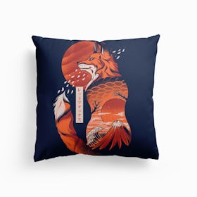 Japanese Fox Canvas Cushion